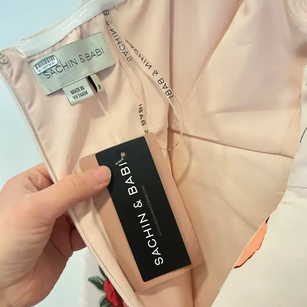 Sachin & Babi Nora Rose Notch Neck Taffeta Midi Dress - Picture 10 of 10